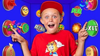 100 Mystery Buttons! Kade Plays Deal or No Deal (Real Money) in This Unbreakable Box!