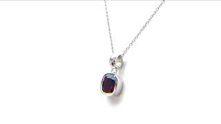 Johareez 1.62CTW Genuine Cushion-Shaped Garnet .925 Sterling Silver Pendant