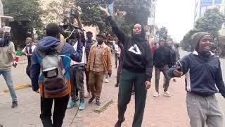 PROTESTERS CHANT 'ZAKAYO AMETUZOEA' SLOGANS AS THEY MARCH ALONG MUINDI MBINGU STREET