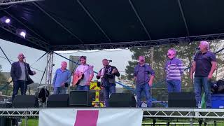 Fisherman’s Friends singing Spanish Ladies at the Port Isaac Shanty Festival 2021