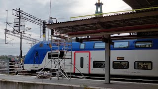 Stockholm Central Station, southbound and through trains. Train spotting. Subtitles.