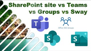 SharePoint sites vs Teams vs Groups vs Microsoft Sway