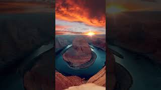 🌅🏞️ 4K Sunrise Elegance: Horseshoe Bend's Close Encounter with Dawn 🌄🚁