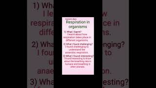 respiration in organisms learner's diary class 7 science