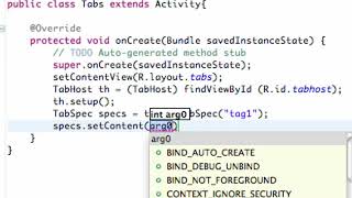 Android Application Development Tutorial 85 Setting up the TabHost in Java YouTube