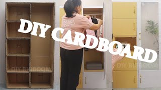 DIY Large Wardrobe and Rotating Shelves from Cardboard