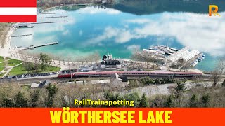 Wörthersee Lake trainspotting and Aerial View - Austria