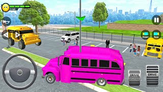 School Bus 3D Simulator - Pink Coach Bus Driving! Android gameplay
