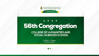 56th Congregation (Virtual ) - COLLEGE OF HUMANITIES \u0026 SOCIAL SCIENCES (COHSS)