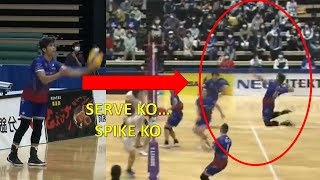 When Marck Espejo spiked the ball he just served...