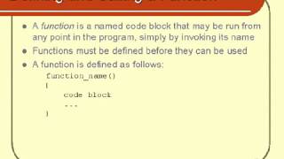 08 Unix Shell Scripting Tutorial Functions Part 1