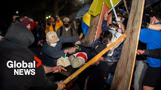 UCLA protests: Counter-demonstrators attack pro-Palestinian encampment