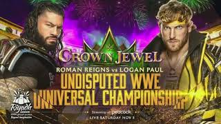 WWE Crown Jewel 2022 Roman Reigns vs Logan Paul Official Match Card