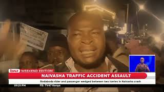 Naivasha based police officer assaulted by angy residents after injuring a bodaboda rider