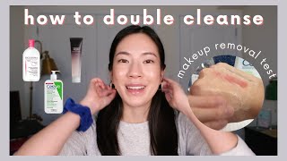 double cleansing tips: which products work the best? ✨ (makeup removal test)