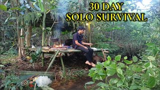 30 day survival in the forest _ build shelter and cooking