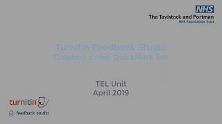TFS003 Feedback Studio: Create new QuickMark Set