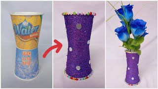 Disposable Glass Flower Vase | Best Out Of Waste #shorts #youtubeshorts #viralshorts