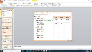 Task 181 - While loop trace table starter