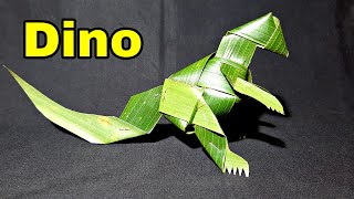 How to make a Coconut leaf Dinosaur - Kids will love this toy - Coconut (palm) leaf craft.