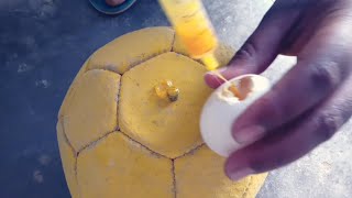 FOOTBALL Ka Puncture Kaise Nikale | How To Repair Football Puncture With Egg White | Egg Hacks Trick