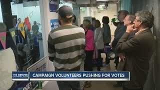 Campaign volunteers pushing for votes