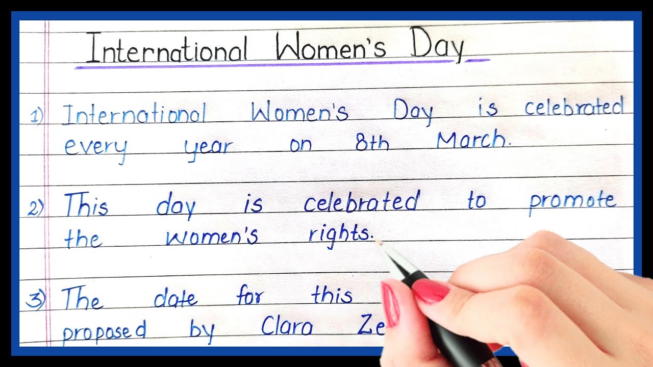 10 Lines On International Women's Day | Women's Day Essay - YouTube