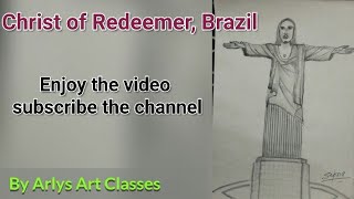 Christ of Redeemer,Brazil sketch|One of the 7 Wonders sketch|Very Easy:-for beginners|step by step