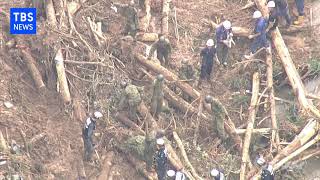 【熊本・鹿児島で大雨被害】熊本県・津奈木町の土砂崩れ現場　空撮