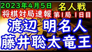 将棋対局速報▲渡辺 明名人ー△藤井聡太竜王 第81期名人戦七番勝負 第１局 １日目