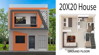 20X20 House design 400 sqft House with 3d elevation by nikshail