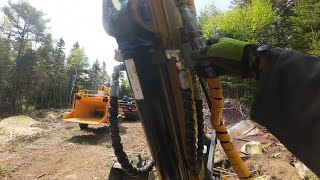 Skidding whole tree with the Kubota MX 5400 Tractor and Norse 400 winch. #kubota #norsewinch.