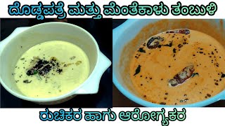 ದೊಡ್ಡಪತ್ರೆ ಮತ್ತು ಮೆಂತೆಕಾಳು ತಂಬುಳಿ/ Indian Borage Leaves and Fenugreek Seeds Tambuli Recipe