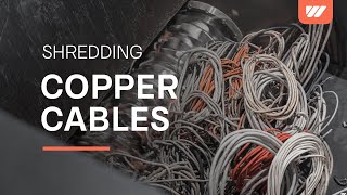 WEIMA WKS 1800 shreds copper cables e-scrap for WEEE waste recycling