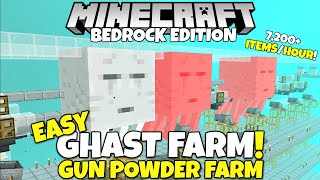 Minecraft Bedrock: FAST Ghast Farm Tutorial! 4,400+ Gunpowder/Hour! MCPE Xbox Ps4 PC Switch