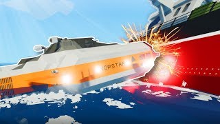 SUBMARINE CRASHES INTO A SHIP! - Stormworks Multiplayer Gameplay - Submarine Survival!