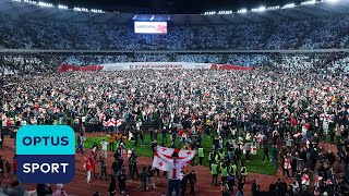 SCENES: Georgia fans storm pitch after qualifying for first tournament and knock