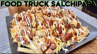 Salchipapa | how to make Dominican salchipapa | street food salchipapa | food truck salchipapa