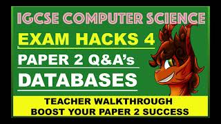 IGCSE O LEVEL 2022 PAPER 2 DATABASES EXAM QUESTIONS AND HACKS COMPUTER SCIENCE