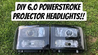 DIY 6.0 POWERSTROKE PROJECTOR HEADLIGHTS!!