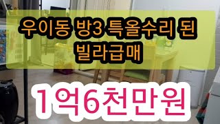 [[거래완료]]♤특올수리된 빌라급매 1억6천만원♤역3분.방3/화1/주방겸거실/통베란다.미닫이방 문떼고 거실더넓게사용중.공원둘레길근처(문의:010-4061-9123)