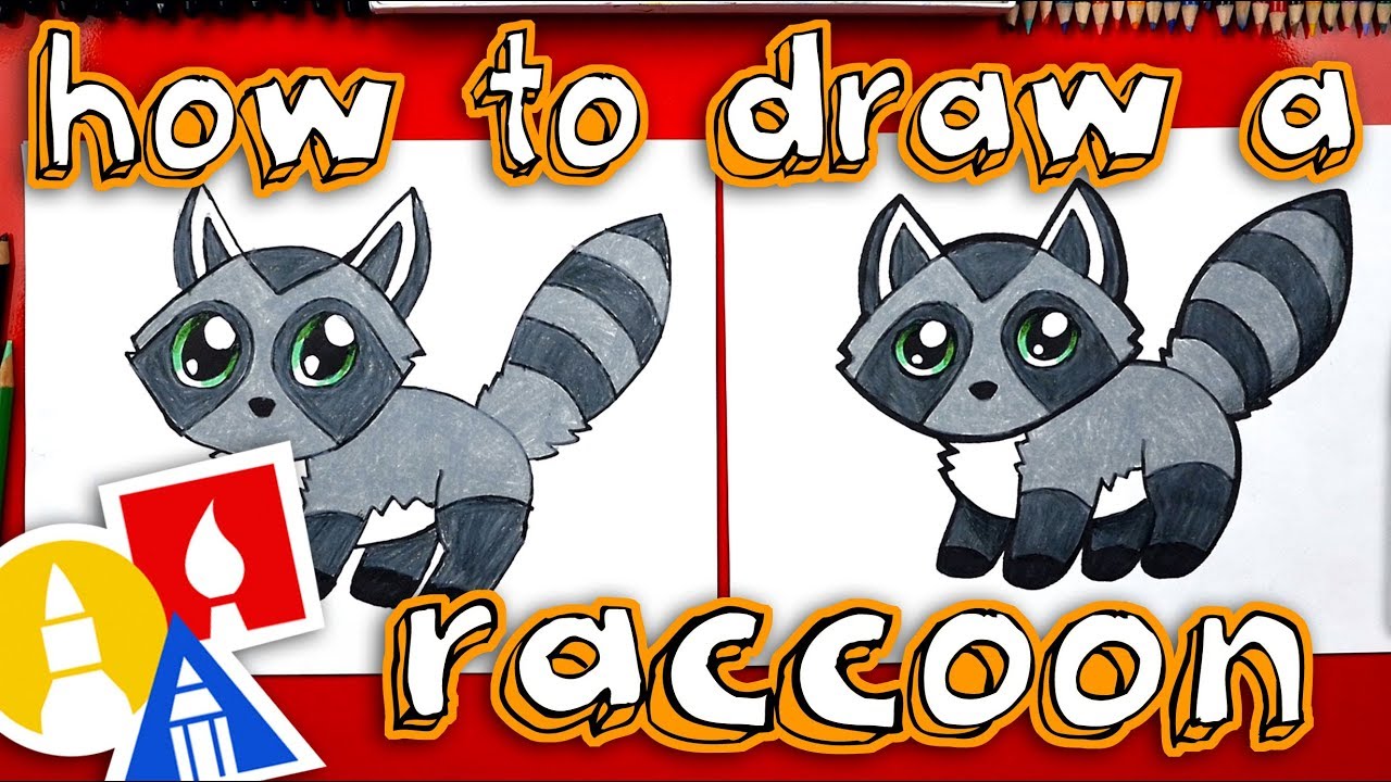 How To Draw A Cute Raccoon - YouTube