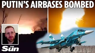 Ukraine launches huge drone attack as '60 explosions' rock Russian airfields home to Putin’s bombers