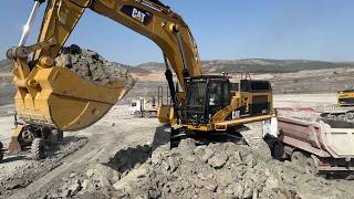 Caterpillar 365C & 385C Excavators Dig Deep At Massive Mine - Sotiriadis/Labrianidis Mining - 4K