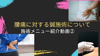 腰痛（椎間関節性腰痛）に対する鍼施術について