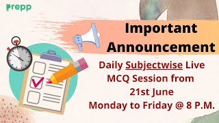 Starting Daily live MCQ subject wise for UPSC Prelims 2021