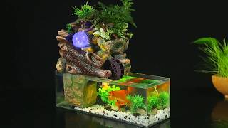 KHTO Aquarium Fish Tank Artificial Landscape Rockery Water Fountain