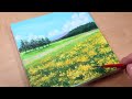 Canola flowers / Flower landscape / Acrylic painting for beginners / PaintingTutorial