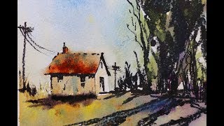 Ink & Wash Country Home Landscape in Watercolor- with Chris Petri