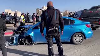 Car rams into Jerusalem-area bus stop, killing two